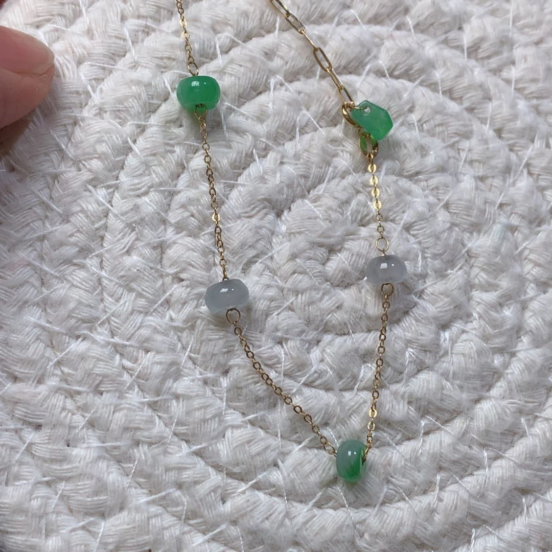 翡翠散珠算盘珠DIY手串