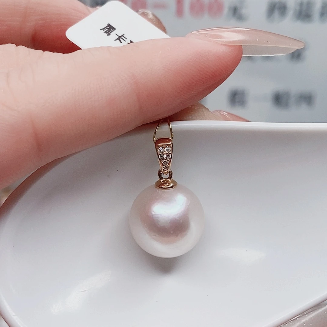 吊坠(不含链)银S925镶嵌淡水珍珠