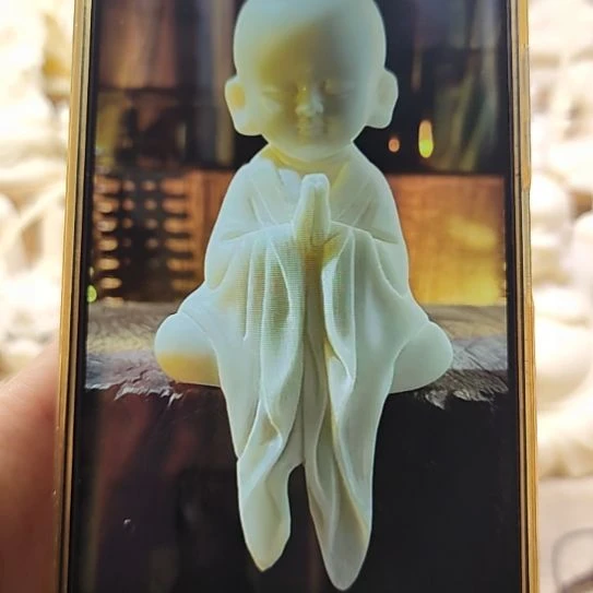 木菩提果坐禅小和尚摆件