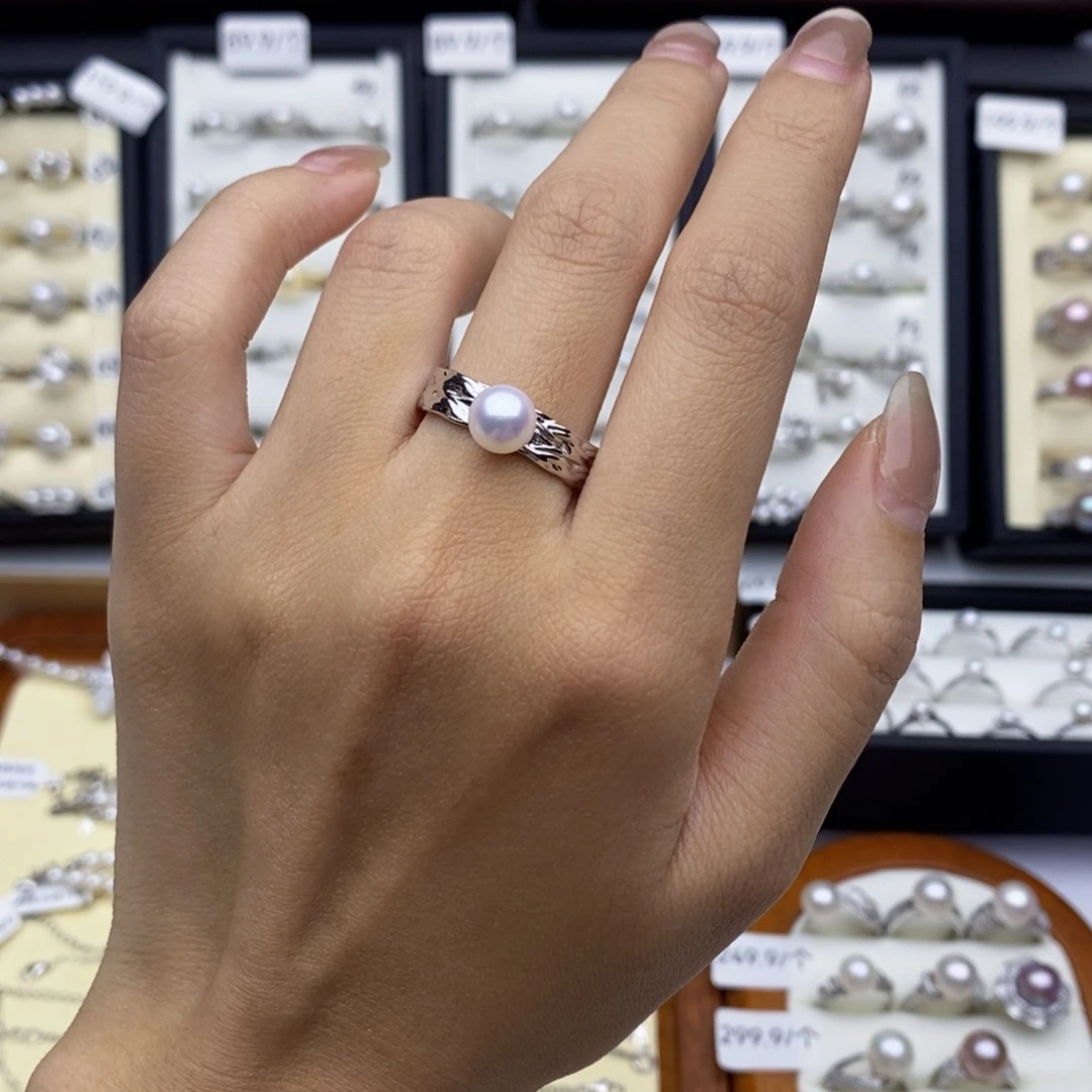 925银6.9mm水波纹款戒