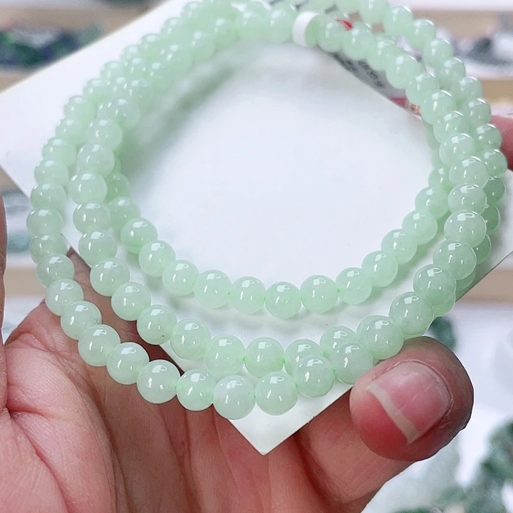 翡翠未镶嵌手链天然翡翠项链6mm