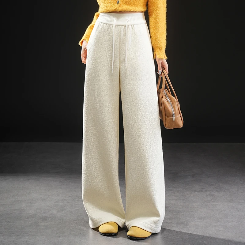 哥弟阿玛施正品2025冬季新款时尚高腰显瘦外穿休闲裤宽松直筒女裤