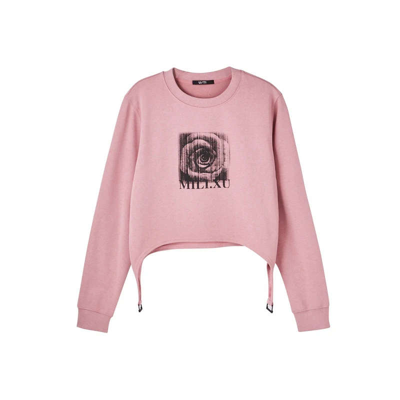 MILIXU设计师款浅粉色时尚显瘦卫衣