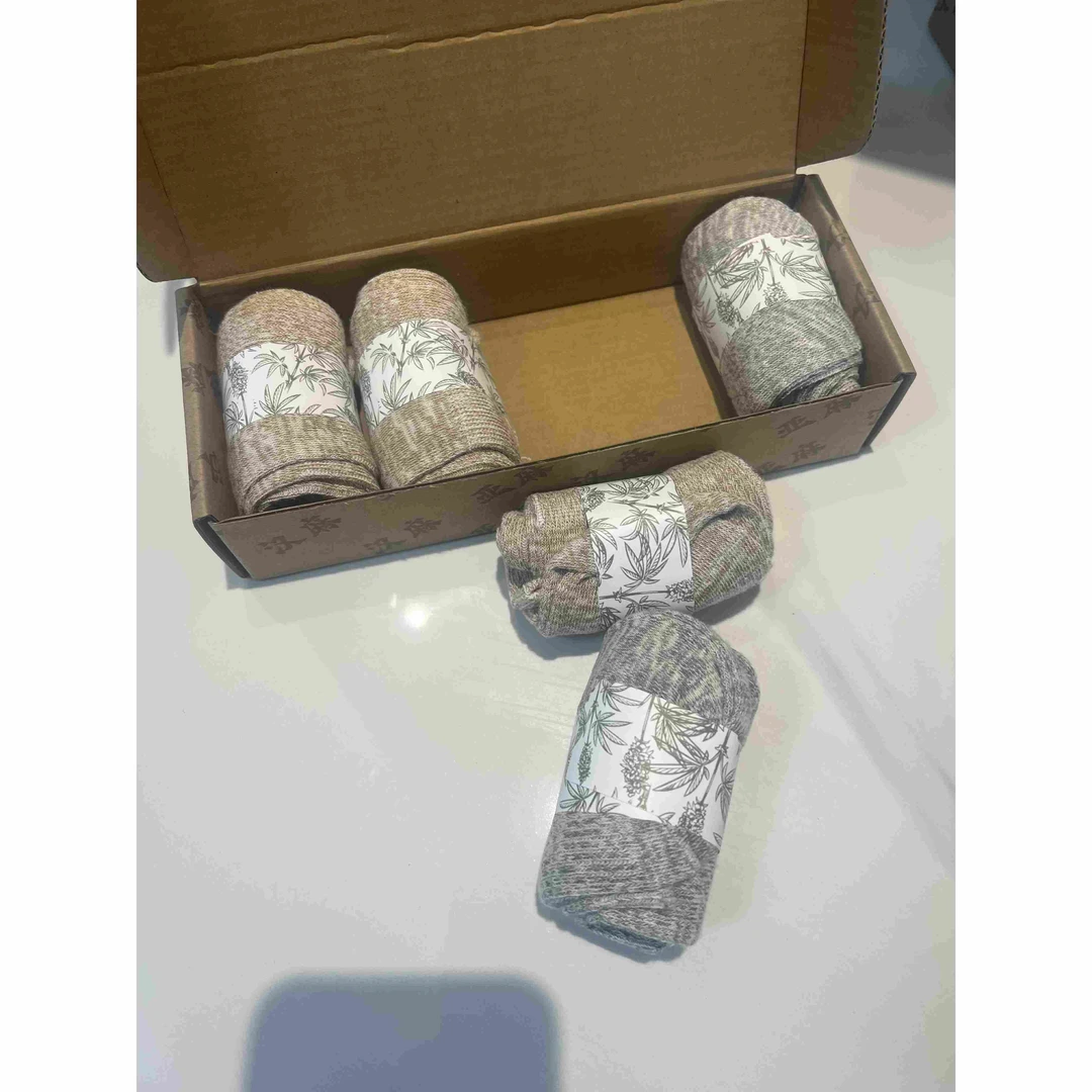 四季汉麻雨露色纸中筒低腰袜男女同款