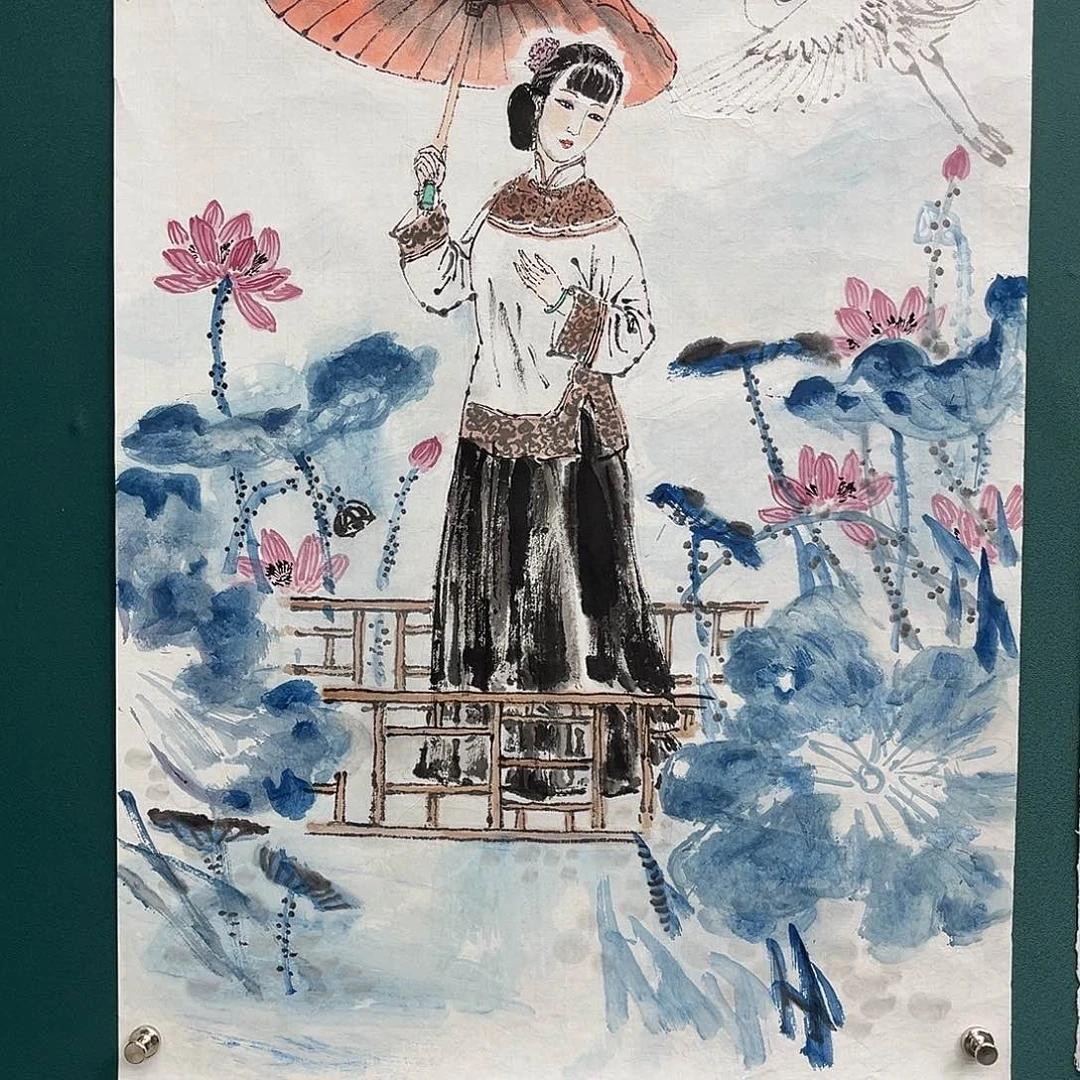 国画艺术家真人手绘