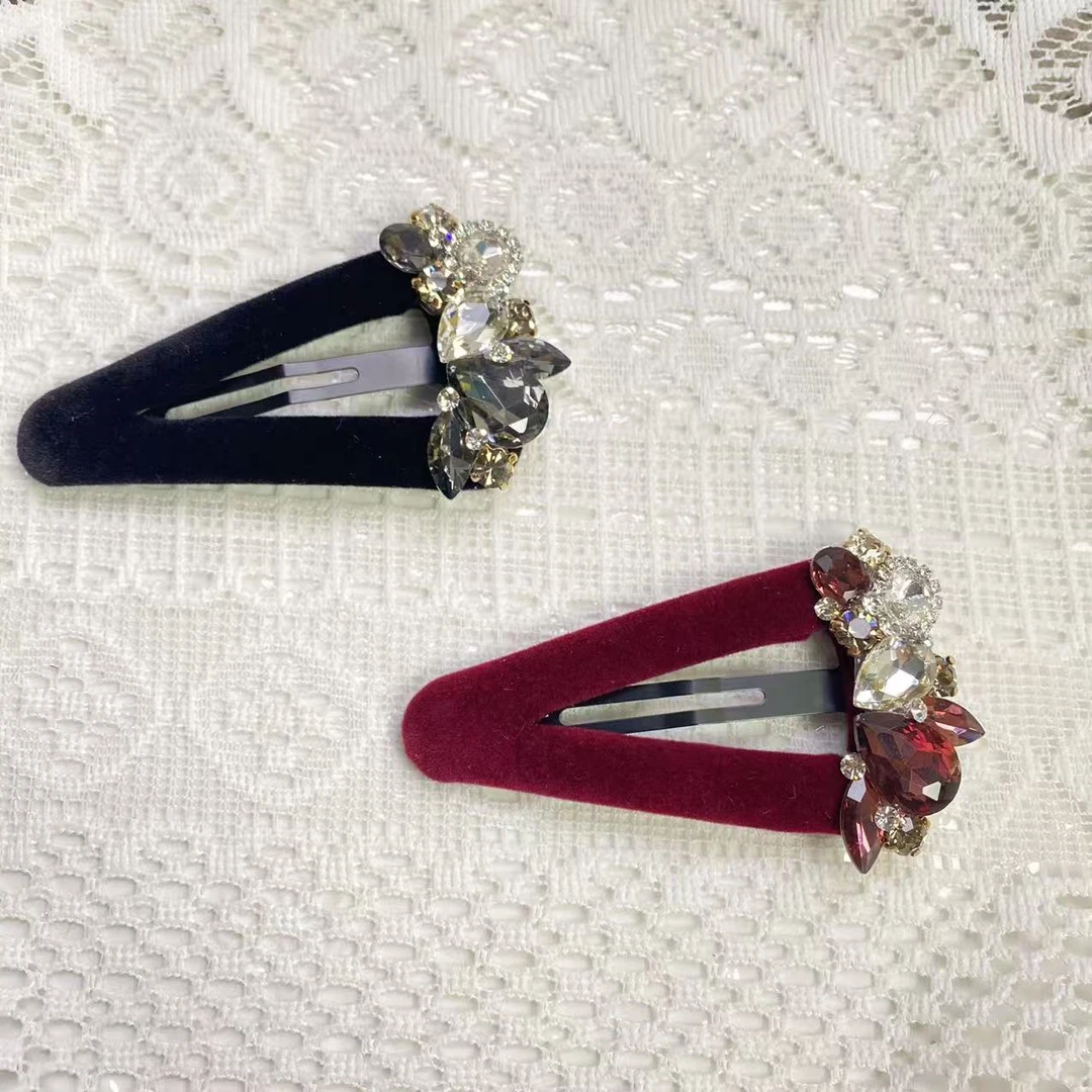 韩国手工Eunoia Nero【轻奢丝绒贵气精致边夹】2082气质百搭