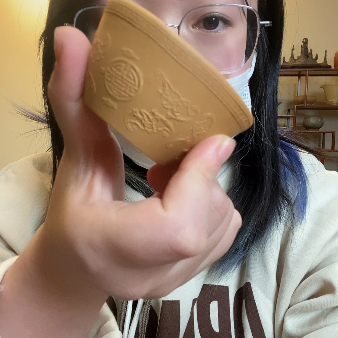 紫砂茶宠段泥五福杯