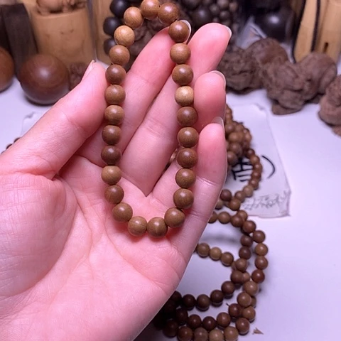 檀香木手串/手链檀香黑肉0.8/25单圈顺纹