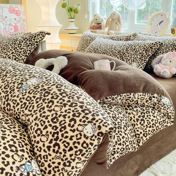 冬季加厚牛奶绒四件套母婴级A类小清新双面绒学生套件