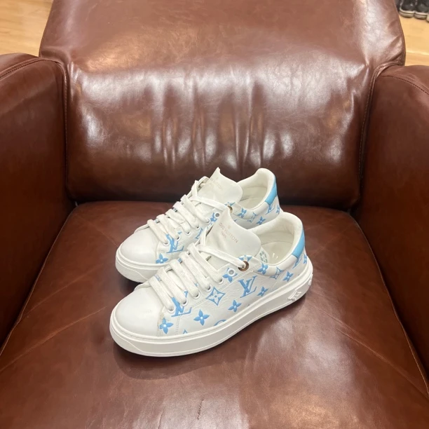95新 LouisVuitton/路易威登 LV白蓝满印小板鞋 36.5码 原盒