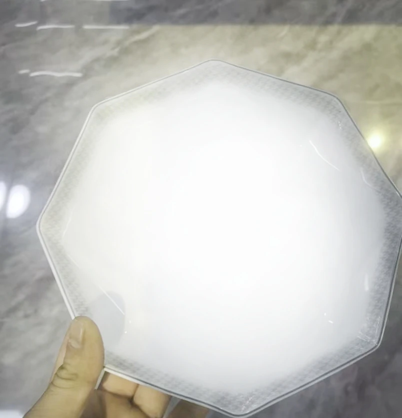 千鸟格八合8寸八角深盘家用陶瓷盘饭盘