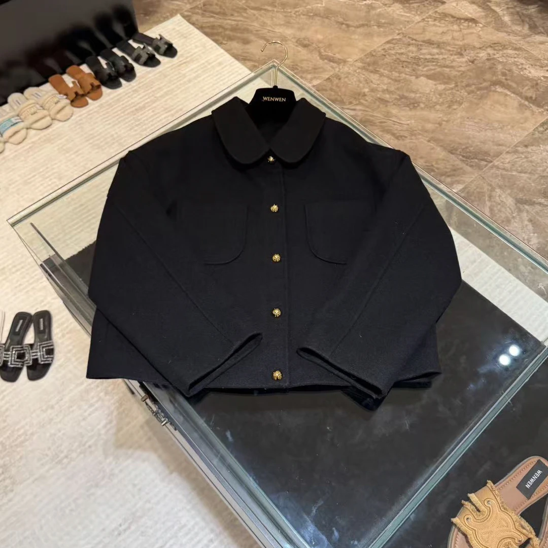 WW2025新款女士时尚百搭黑色秋冬外套