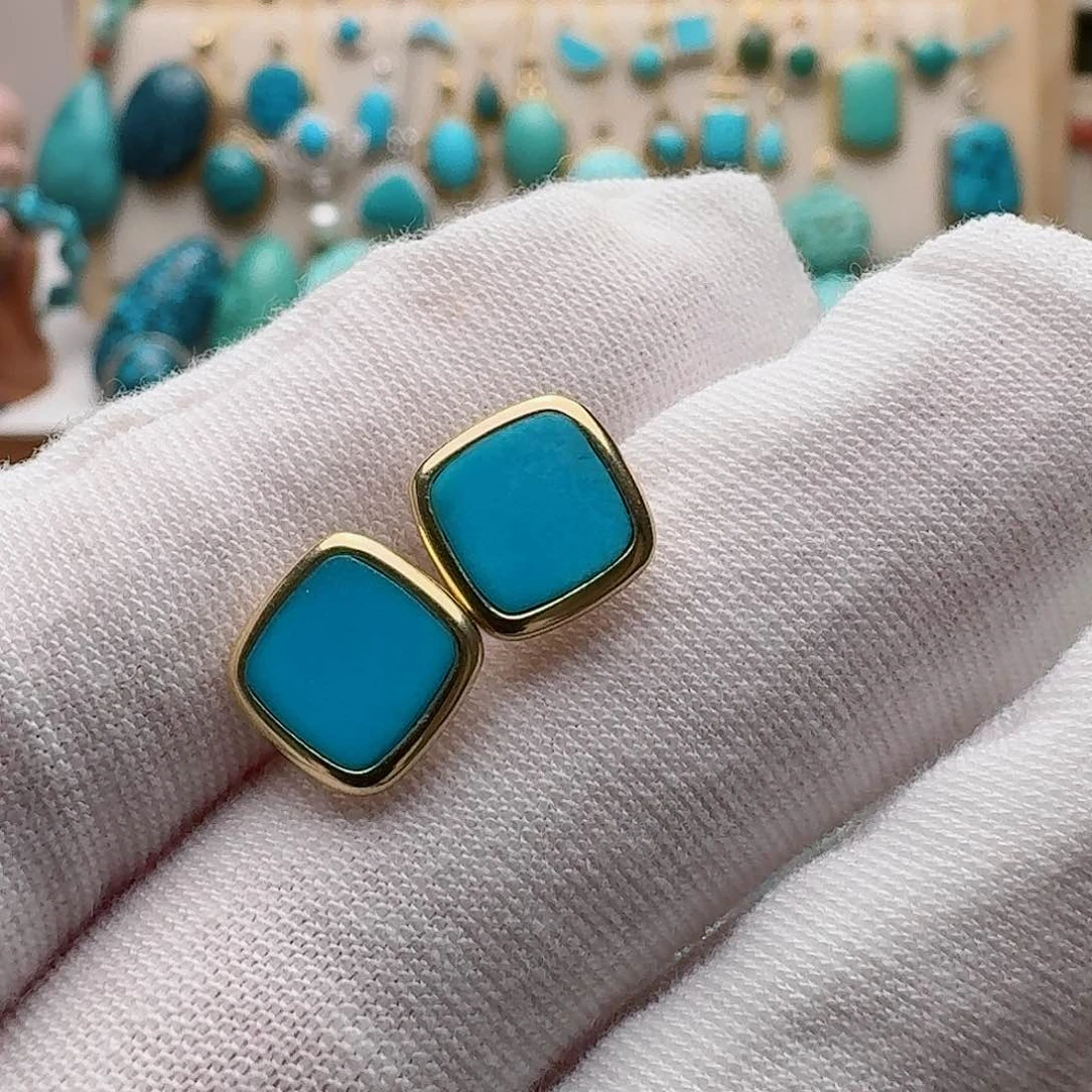 绿松石珠宝奇石18K金镶嵌