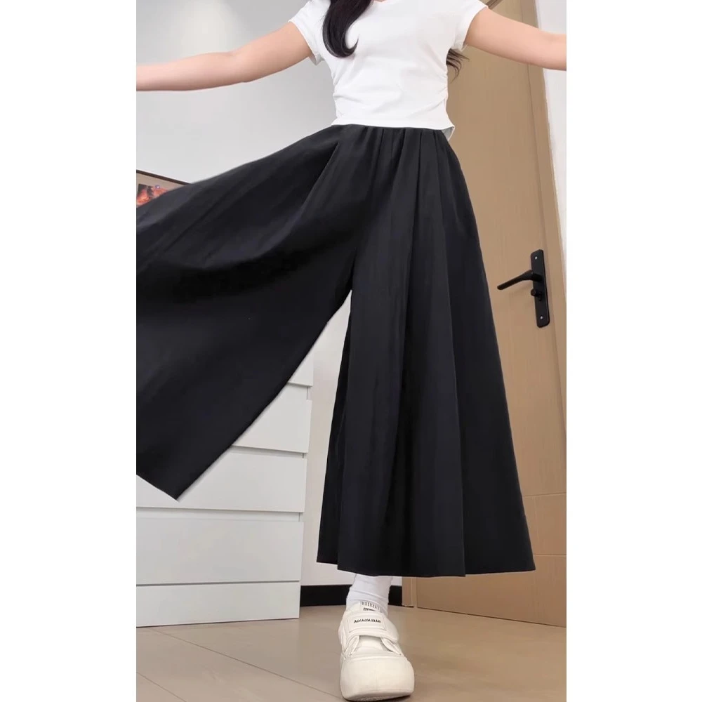 夏季裙裤薄款高腰新款慵懒垂感半身裙休闲山本冰丝阔腿