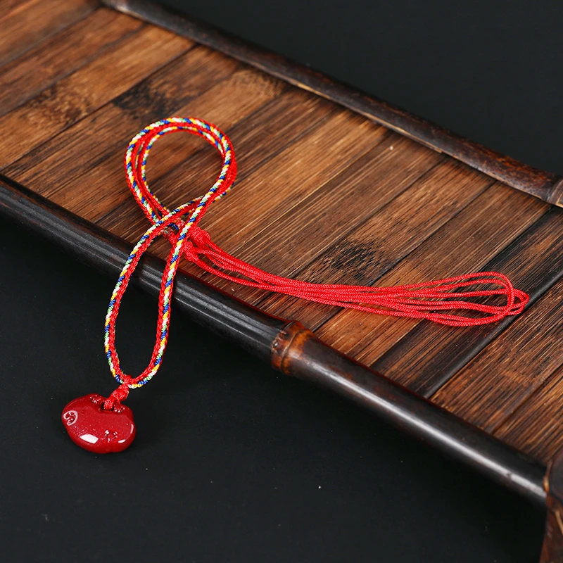 含辰砂工艺品朱砂高含量紫金砂祥云锁吊坠