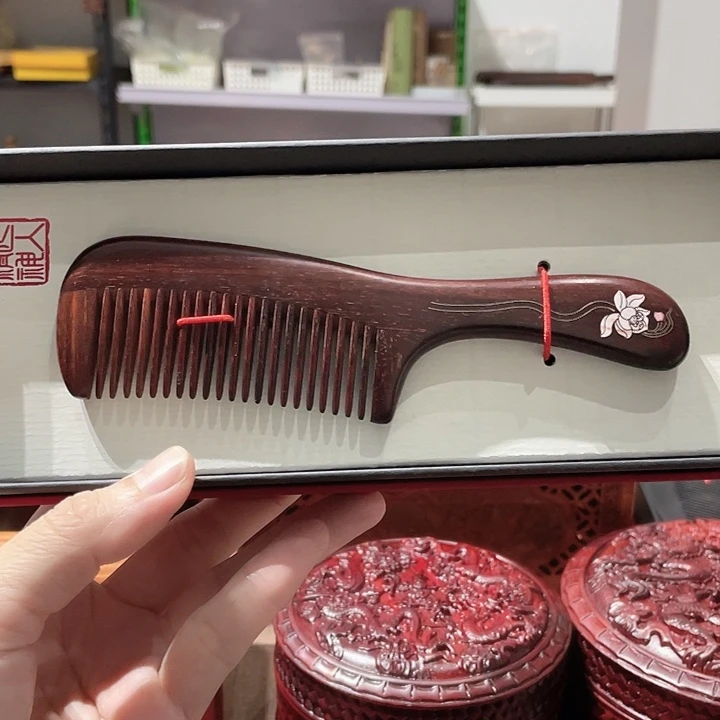紫檀木类家具镶嵌螺钿印度小叶紫檀木梳