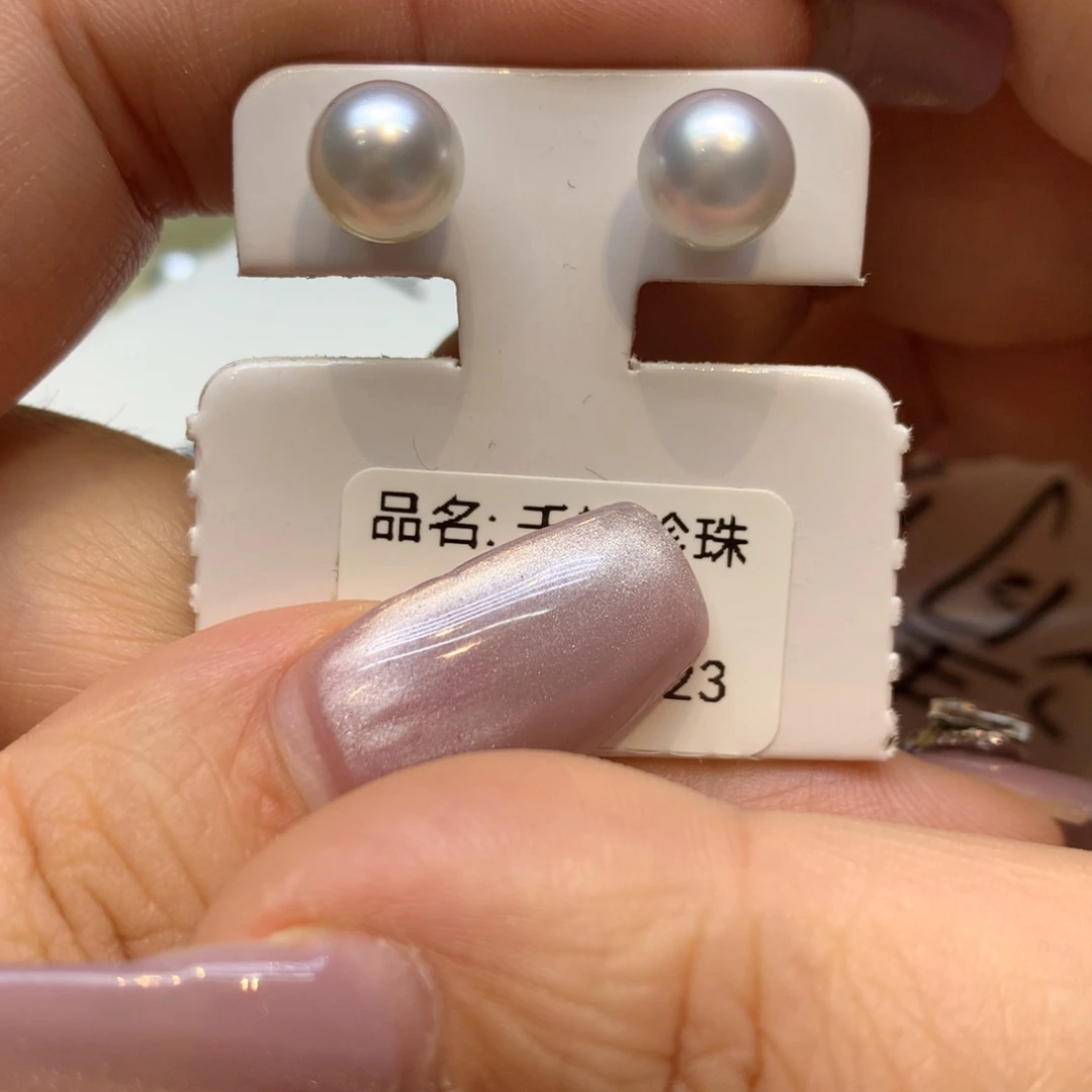 银S925镶嵌耳饰海水珍珠