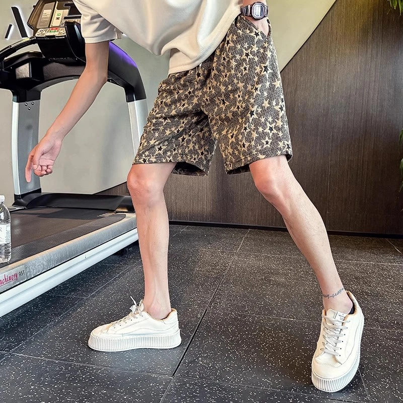 仓石一树花色短裤男士夏季运动五分裤潮流休闲大痞帅慵懒风男装