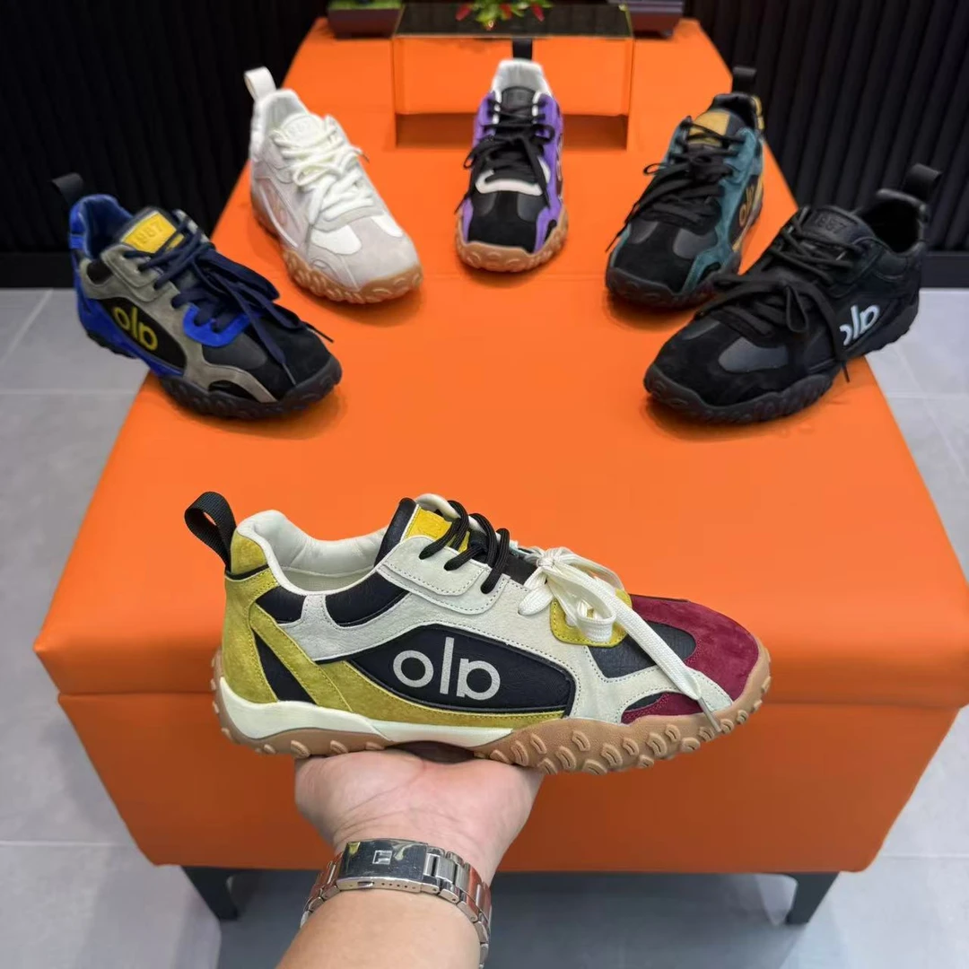 透气阿甘鞋夏季时尚休闲鞋系带网面低帮拼色秋季软底