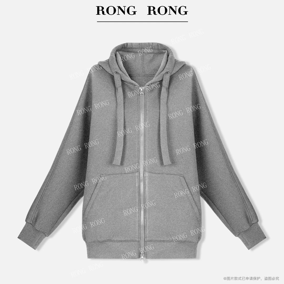 溶溶S【休闲时光】RONGRONG保暖舒适连帽双开拉链开衫卫衣 YMC1779W