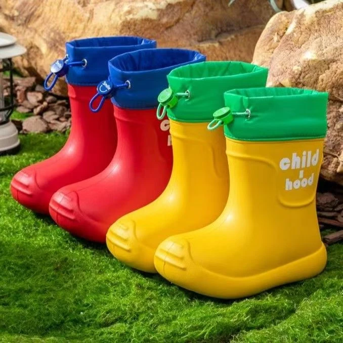 儿童时尚雨鞋宝宝雨靴女童防滑小孩学生上学高筒防水水鞋男童胶鞋