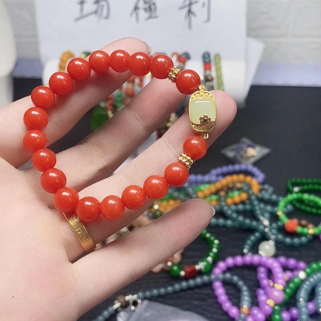 未镶嵌手链玛瑙/玉髓红色