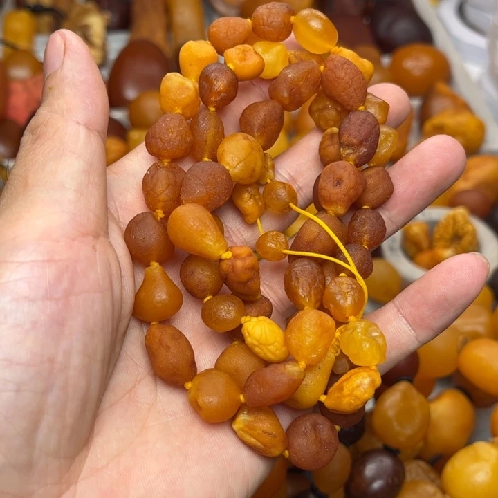 裸石琥珀未镶嵌天然蜜蜡手串