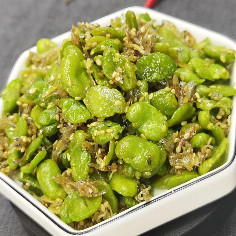 芝麻丁香鱼蚕豆3包*150克/包 酒店精品冷盘凉拌菜 户外海味小吃