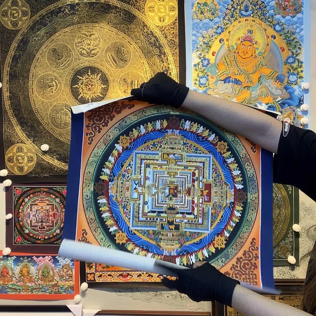 卷轴画纯手绘唐卡坛城50厘米左右