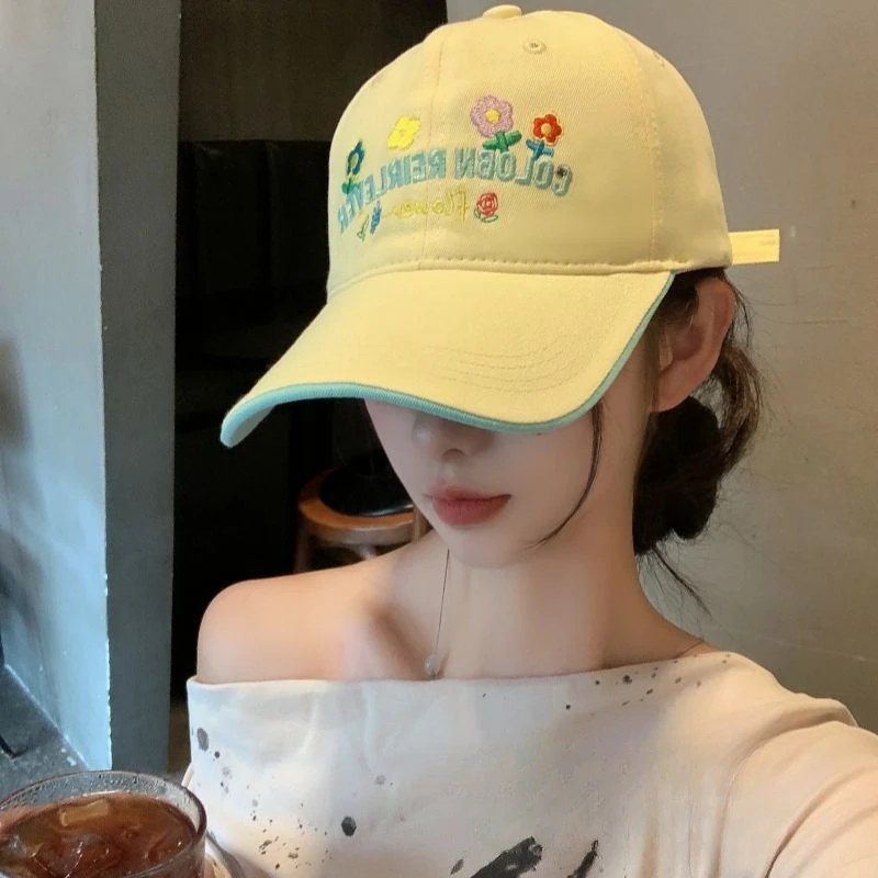 帽子棒球帽2025新款拼色韩版显脸小宽檐ins百搭鸭舌帽防晒遮阳gh