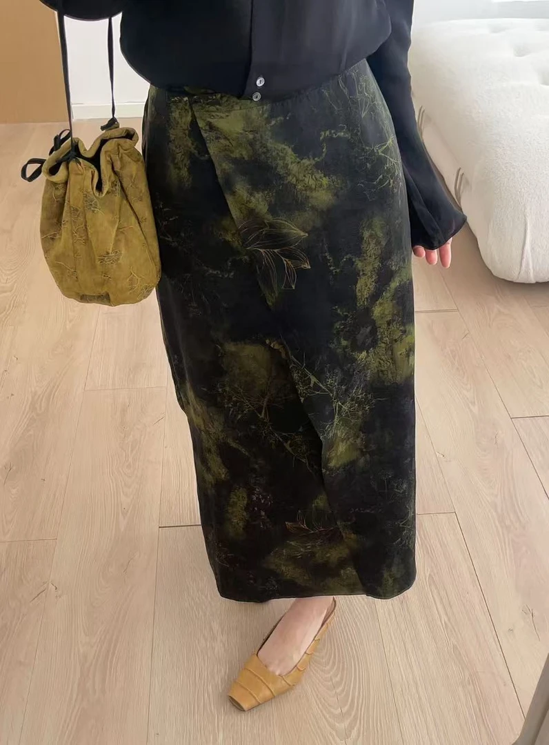 【云目悠悠】桑蚕丝时尚休闲原创显瘦半身裙-2025130