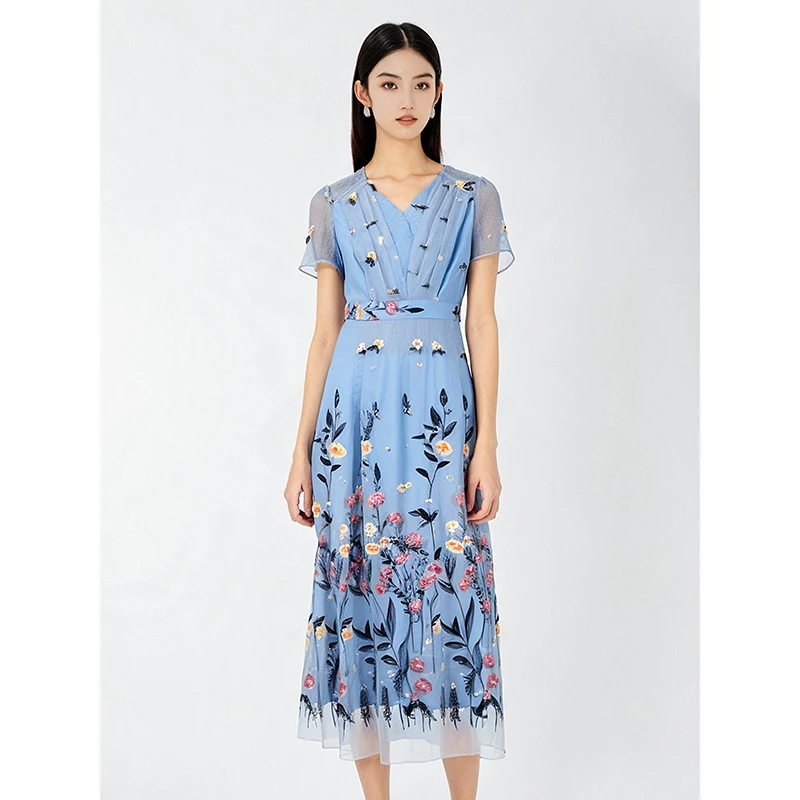 妈妈气质休闲连衣裙春夏新款时尚裙子 欧3140P