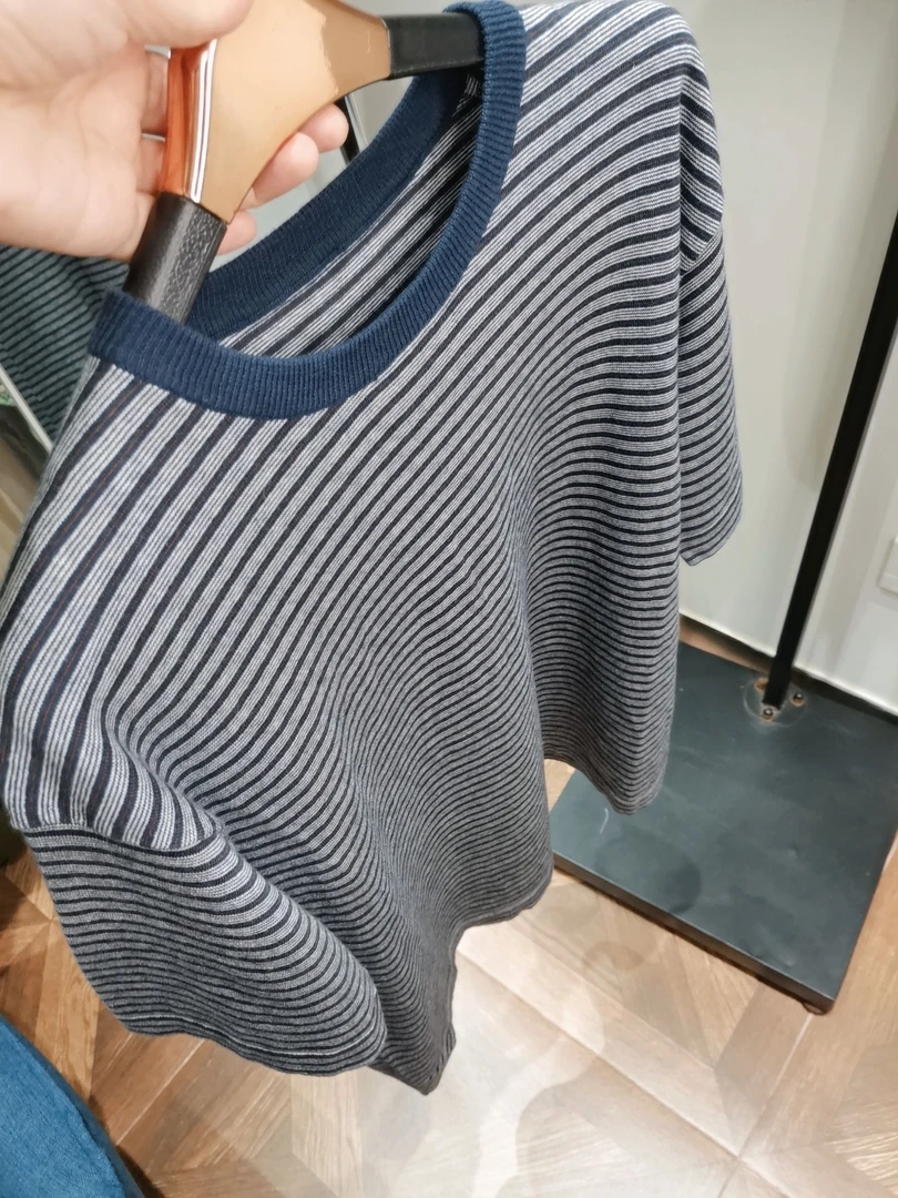 YOYO衣橱馆 高品质柔软细腻内搭短袖经典百搭宽松圆领条纹T恤女