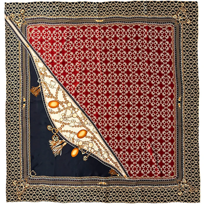 Qiantang Story/钱塘故事110方巾-鎏金岁月桑蚕丝丝巾真丝108*108