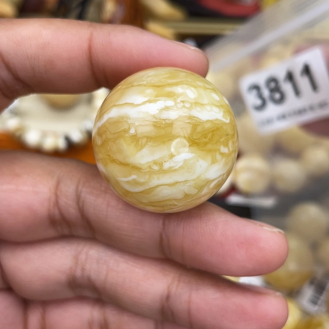 蜜蜡未镶嵌珠宝奇石粉沙眼30.9虎皮