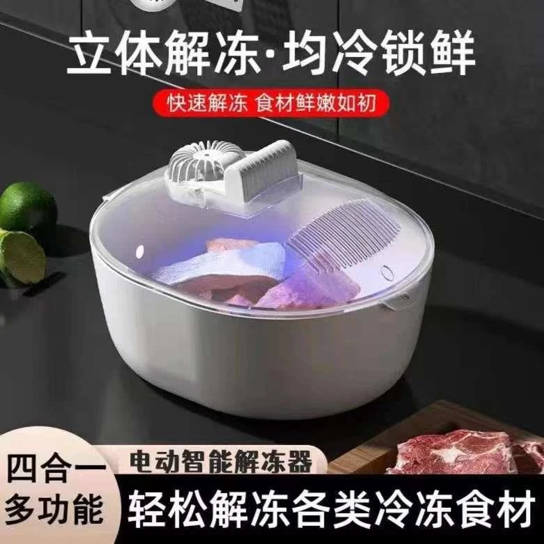 德国进口家用保鲜解冻器多功能四合一沥水篮食物肉类除菌化冰神器