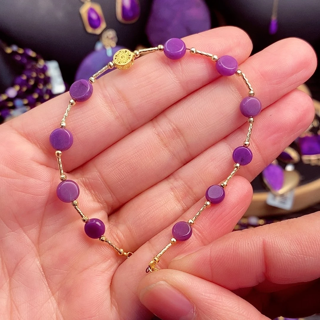 苏纪石（舒俱来）手链18K金镶嵌