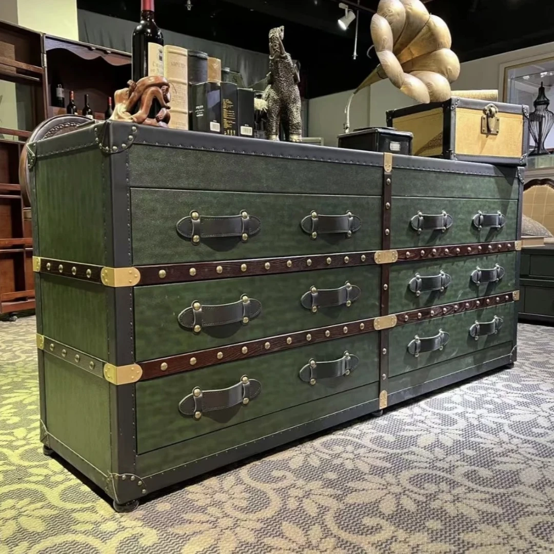 墨绿六斗柜 餐边柜 储物柜 大容量长宽高190*48*88cm