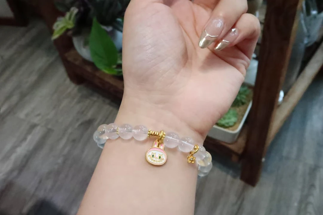 天然奶白晶手链Labubu水晶手链原创款手链卡布布手串