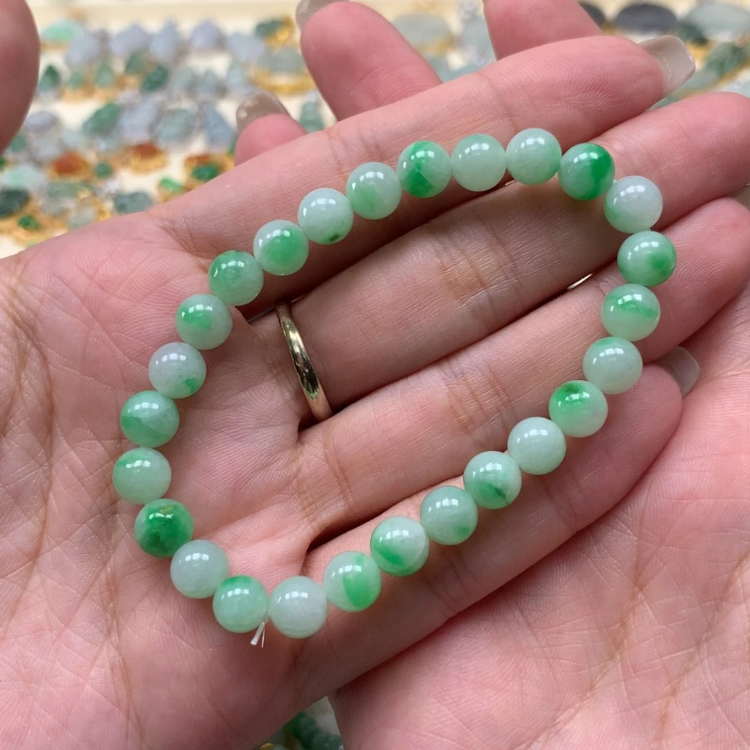 散珠翡翠晨**雾圆珠手串有包容