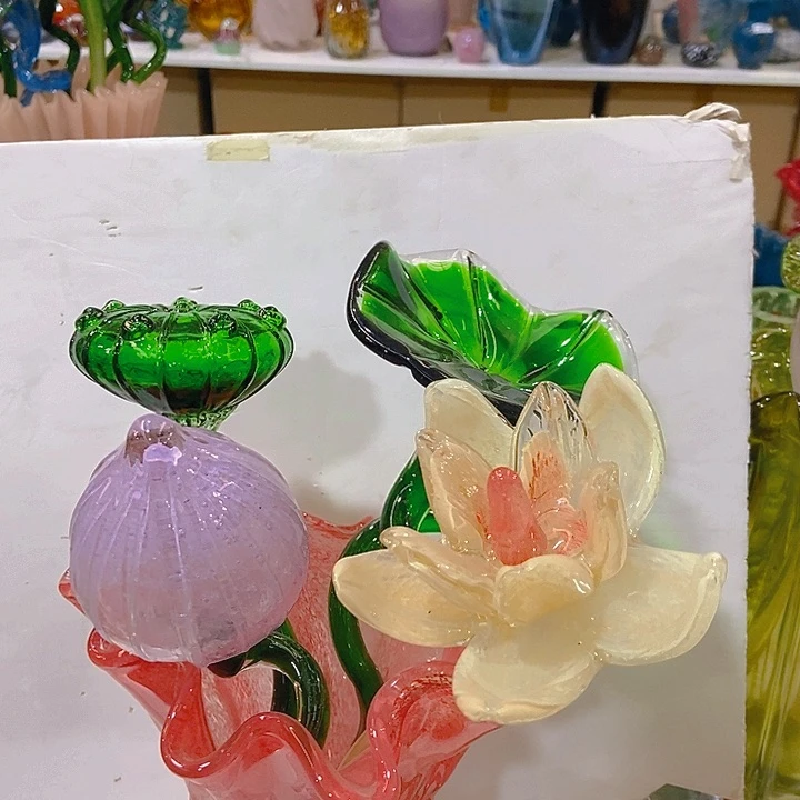 无铅玻璃琉璃花高45口9