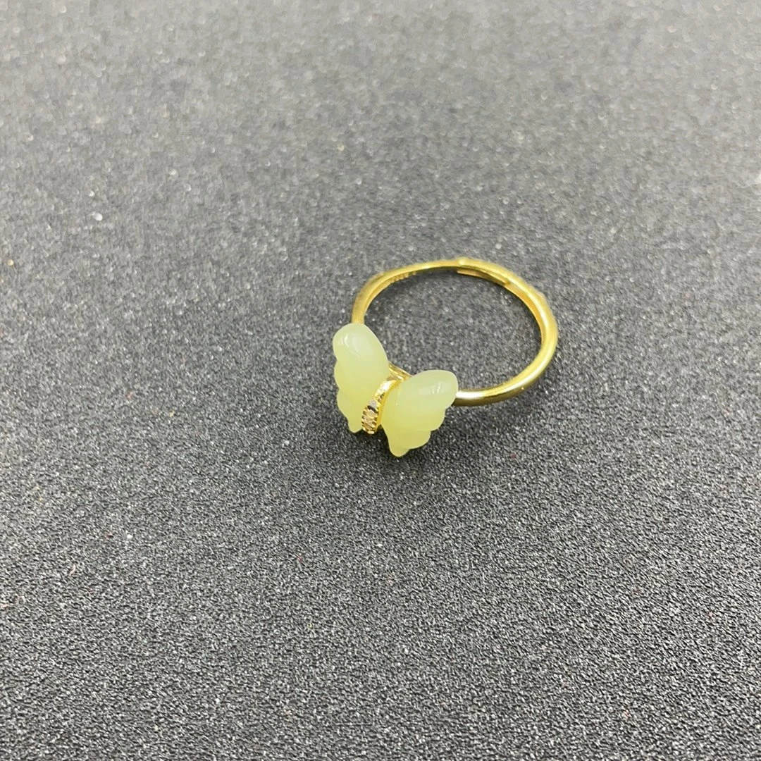 BY0208FWJS标01 和田玉蝴蝶戒指