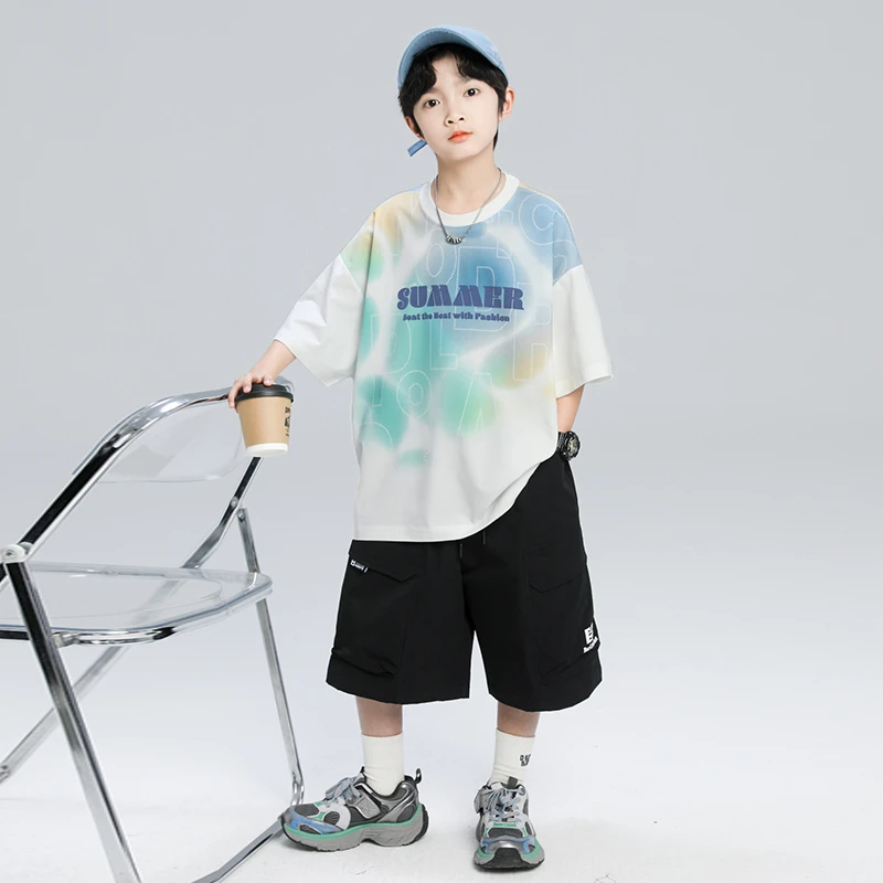 男童夏季套装2025新款短袖中大童夏款酷帅潮【MD】B5218