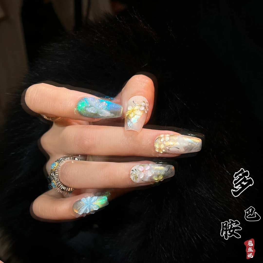 极光蝴蝶@【多巴胺】寇丝妮 纯手工穿戴式美甲