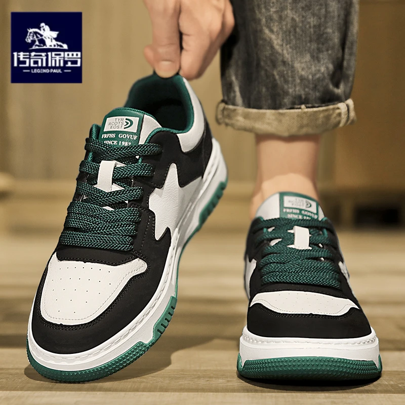传奇保罗正版男鞋冬季高级感轻便百搭潮鞋青少年低帮运动休闲板鞋