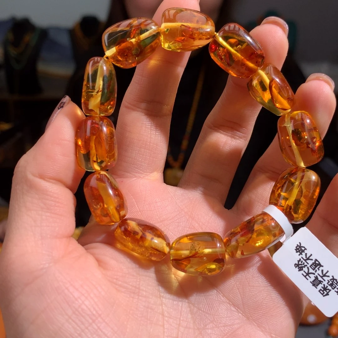 琥珀（花珀）手串未镶嵌天然