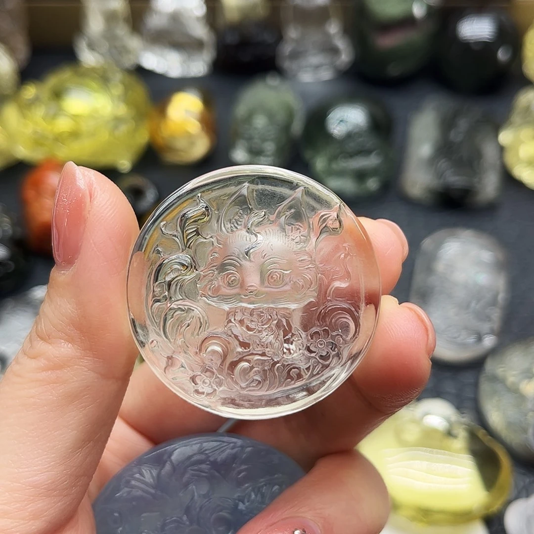 水晶吊坠(不含链)未镶嵌榴***骨