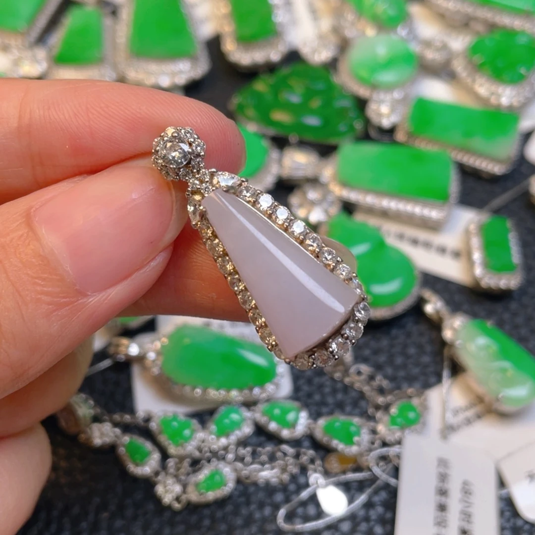 翡翠银S925镶嵌颈饰