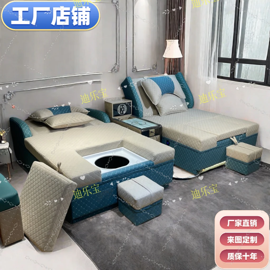 电动足浴沙发按摩一体床多功能足疗沙发躺椅修脚采耳沐足SPA洗浴