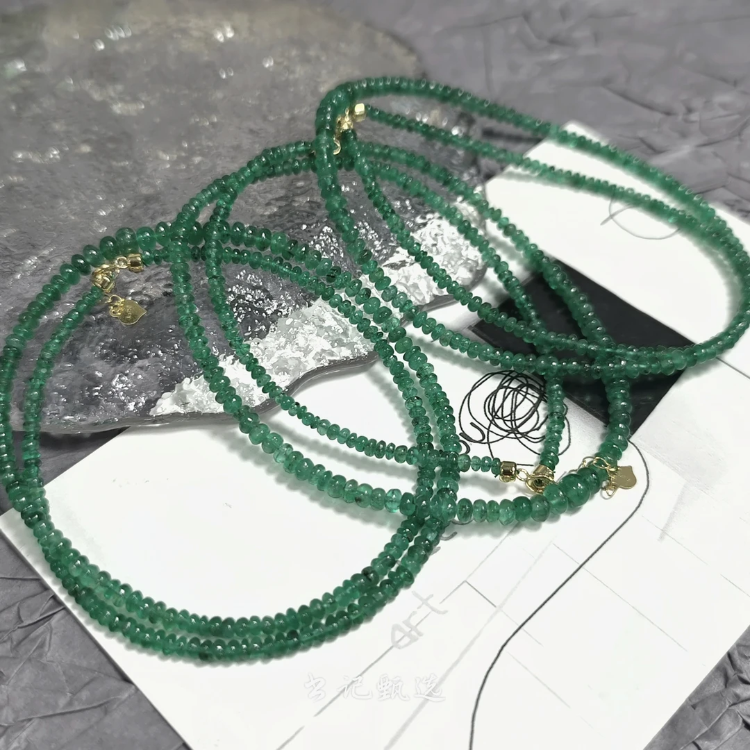 【书记甄选】天然赞比亚祖母绿项链  多样性发一件 约2-5mm 6368QX